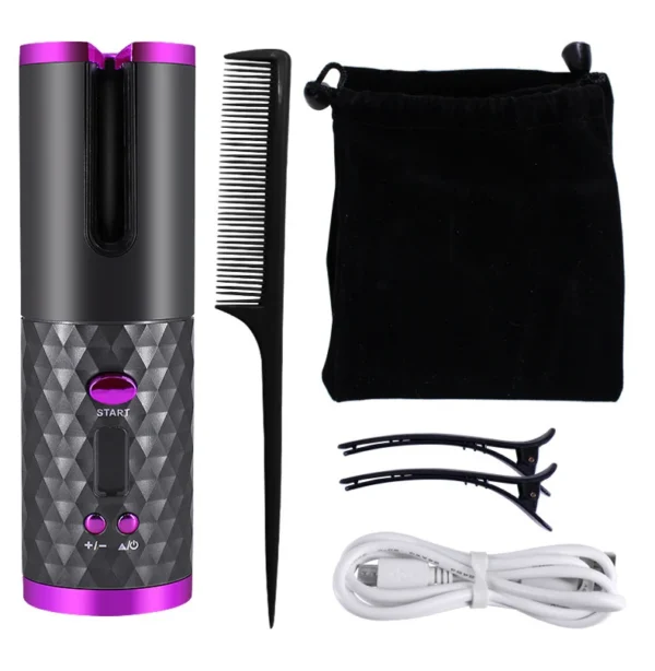 Rechargeable Automatic Hair Curler Women Portable Hair Curling Iron LCD Display Ceramic Curly Rotating Curling Wave Styer - Image 9