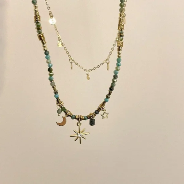 All-matching New Beaded Clavicle Women's Twin Necklace Sweater Chain - Image 2