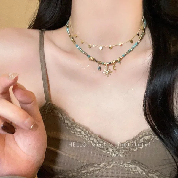 All-matching New Beaded Clavicle Women's Twin Necklace Sweater Chain - Image 7